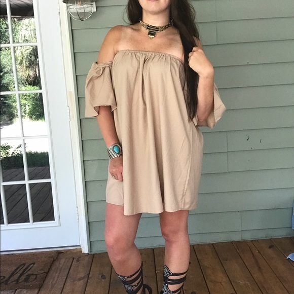 Sale! Boho Vibes Loose Off The Shoulder Dress - Picture 2 of 6